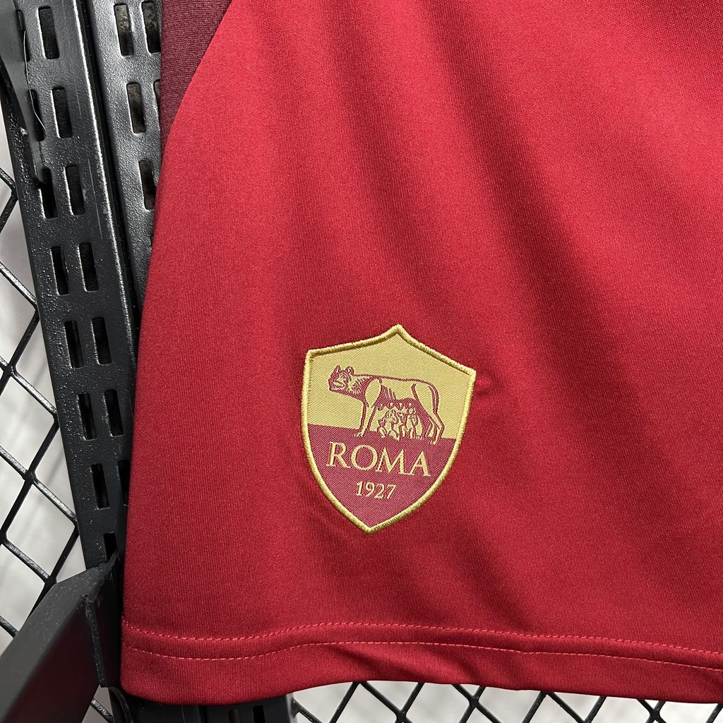 Roma Soccer Jersey Home Custom Shorts 2024/25 - Image 4