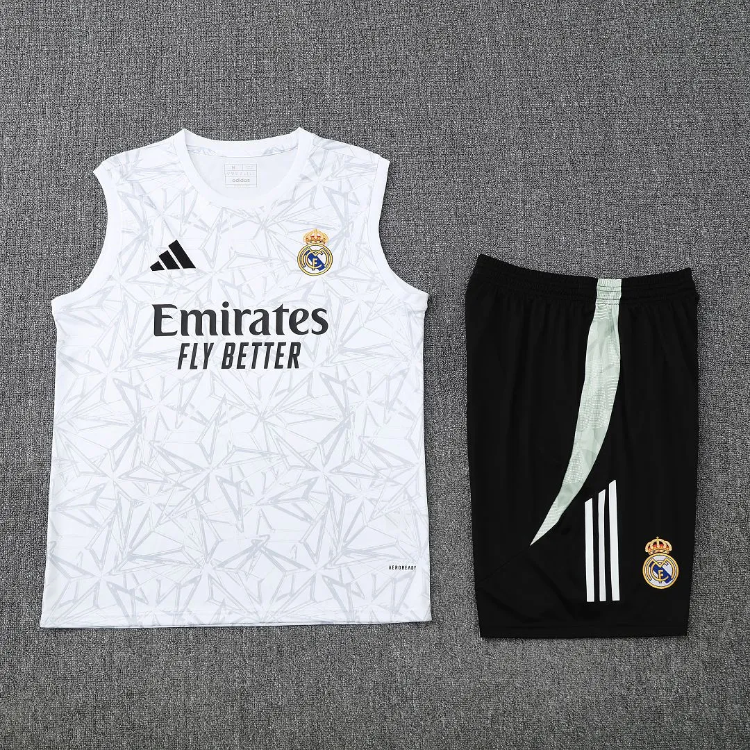 Real Madrid Sleeveless Training Kit White 2025/26 - Image 4