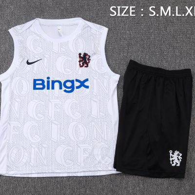 Alternative view of Chelsea Sleeveless Training Kit White 2025/26