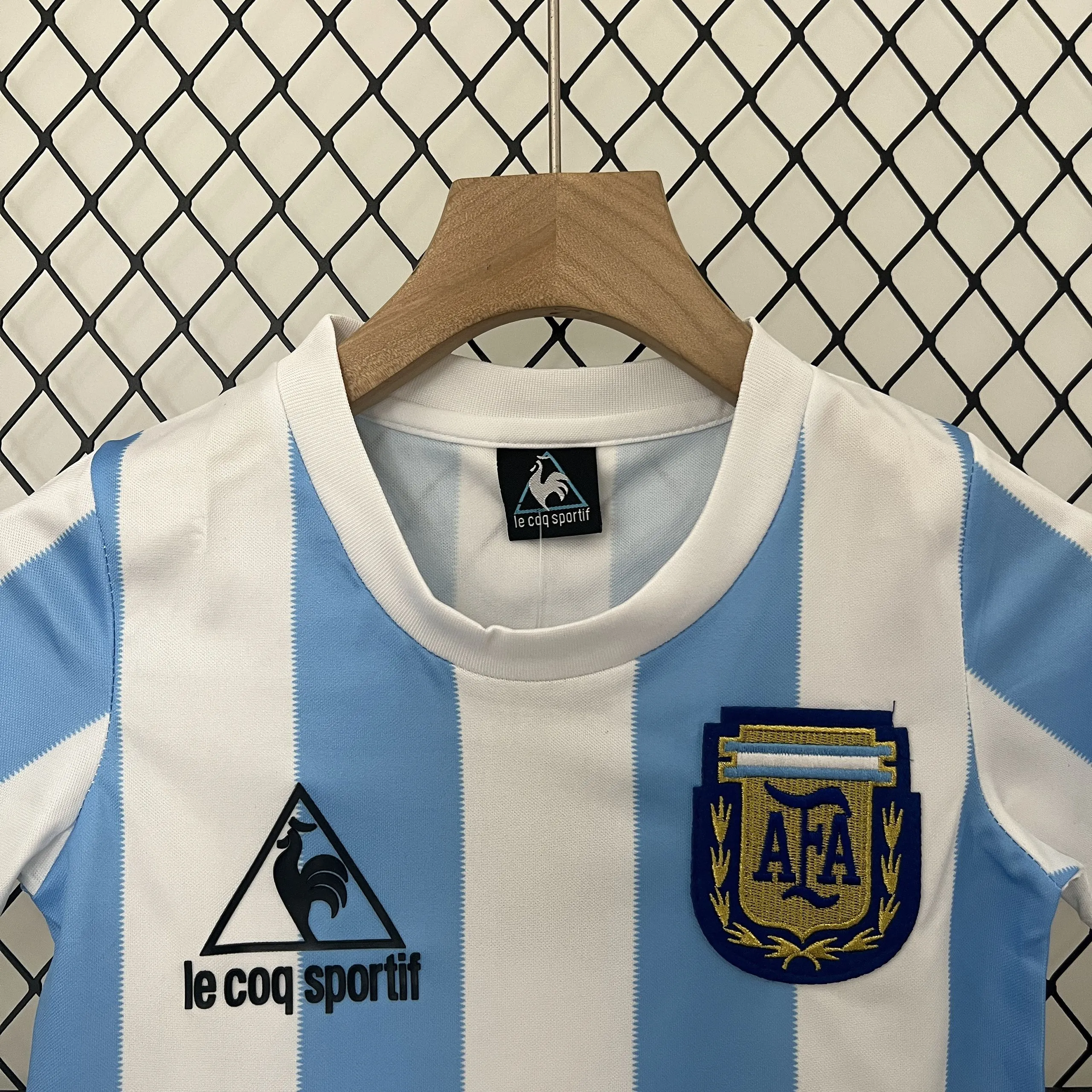 Argentina Retro Home Soccer Uniform Kids Kit Jersey+Shorts 1986 - Image 5