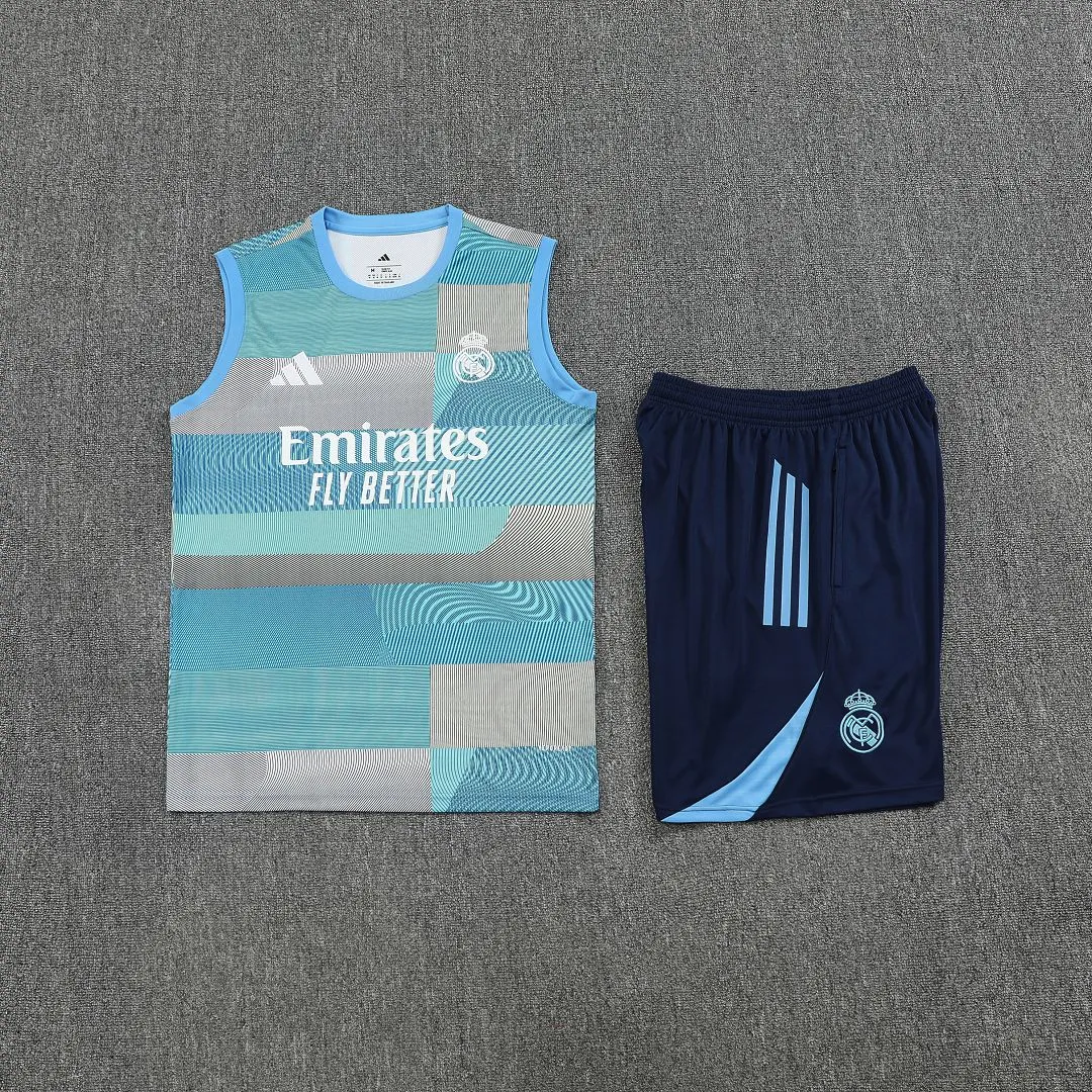 Real Madrid Sleeveless Training Kit Light Blue 2025/26 - Image 3