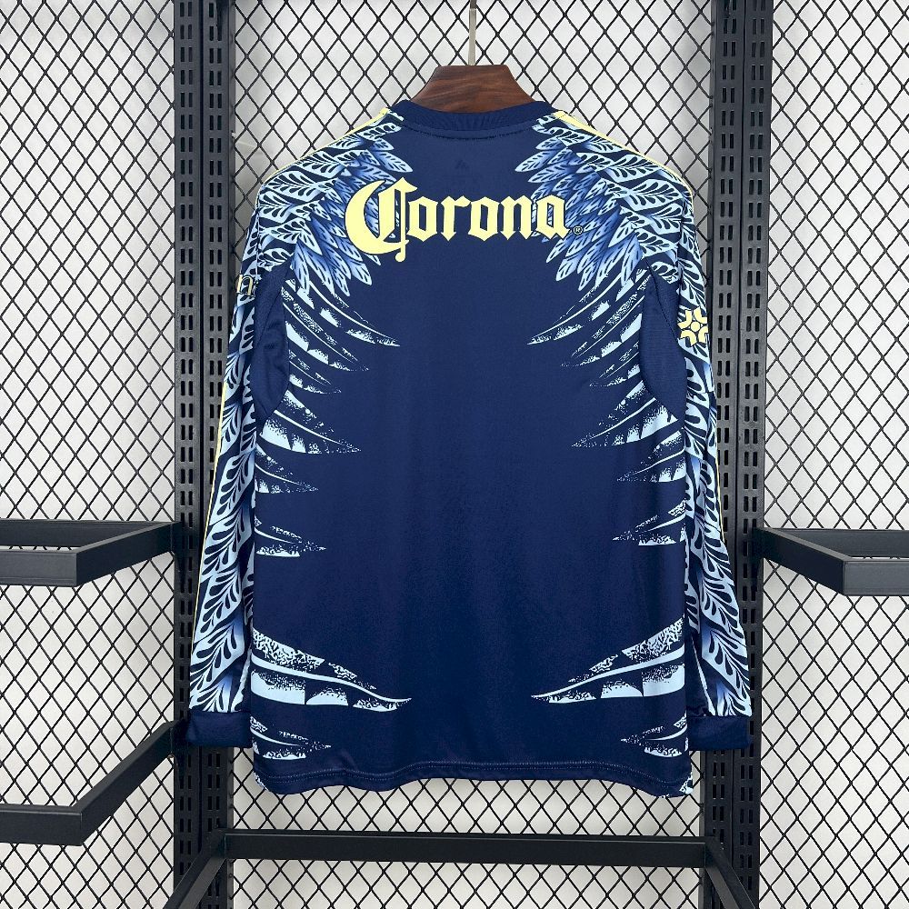 Club America Soccer Jersey Away Long Sleeve Custom Shirt 2025/26 - Image 2
