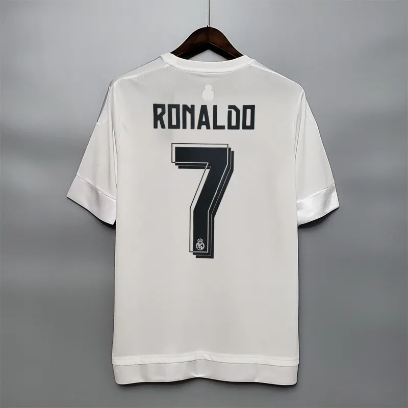 Real Madrid Retro Jersey Home Custom Soccer Shirt 2015/16 - Image 3