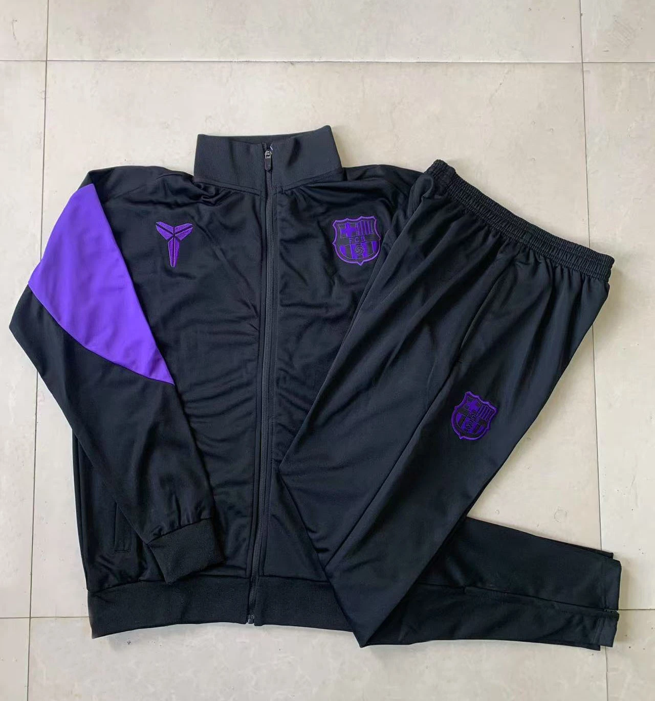 Kids Barcelona x Kobe Bryant Training Kit (Jacket+Pants) Black 2025/26