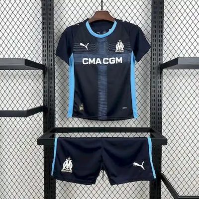Marseille Soccer Jersey Away Kids Kit Jerseys+Shorts 2025/26