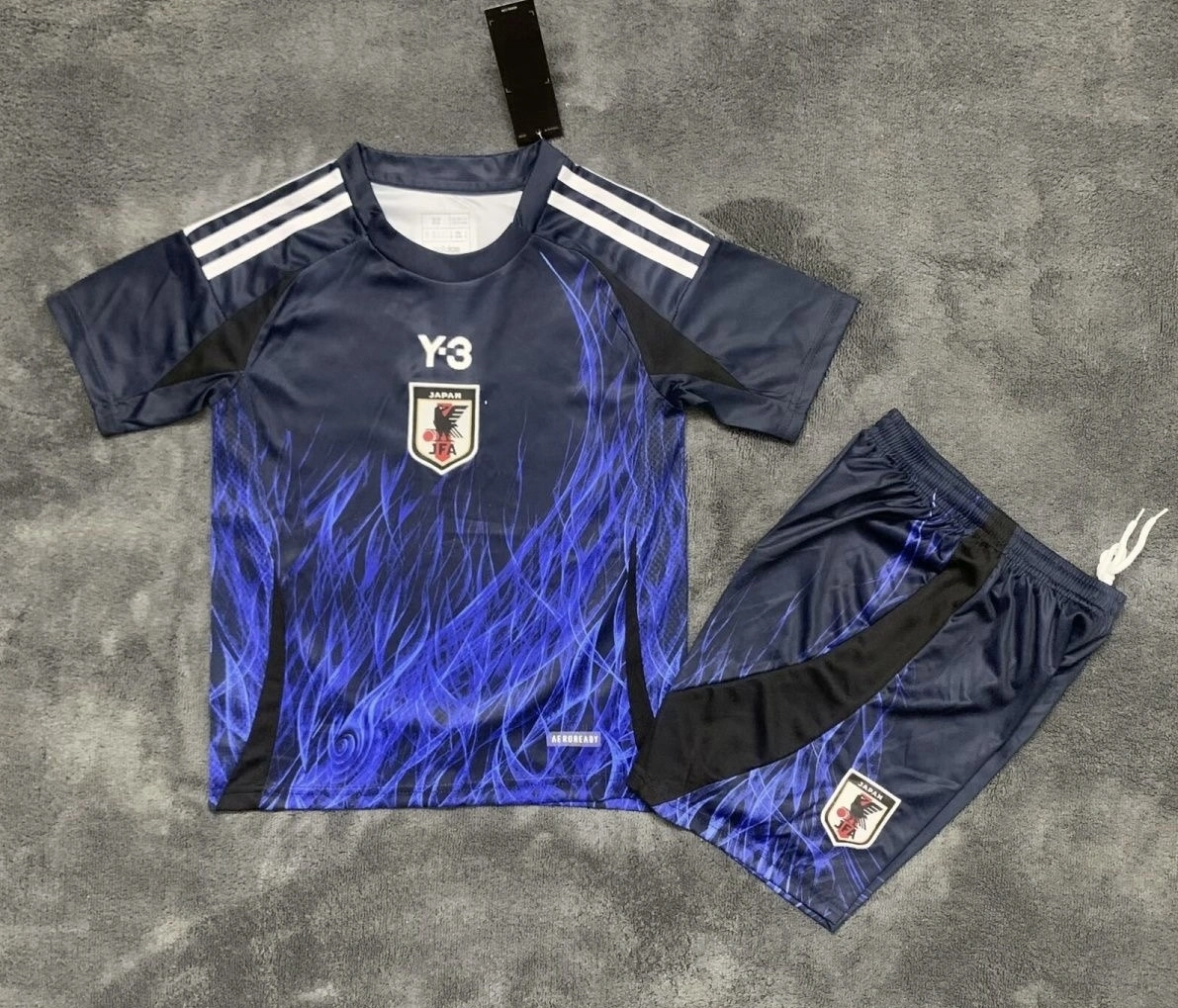 Japan X Y-3 Soccer Jersey Home Kids Kit Jersey+Shorts 2024-25