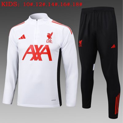 Kids Liverpool Training Kit (Sweatshirt+Pants) White 2025/26