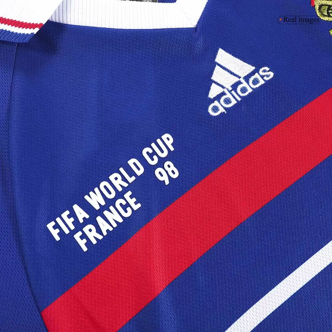 Zidane#10 France Retro Soccer Jersey Home Shirt World Cup 1998 - Image 5