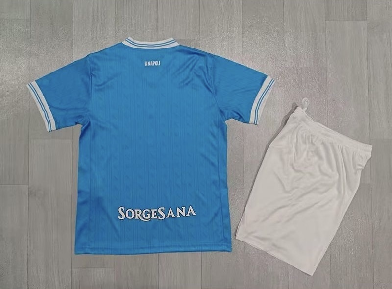 Napoli Soccer Jersey Home Kids Kit Jersey+Shorts 2025-26 - Image 2