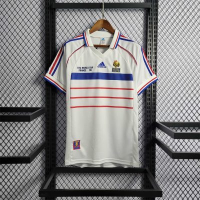 France Retro Soccer Jersey Away Custom Shirt World Cup 1998