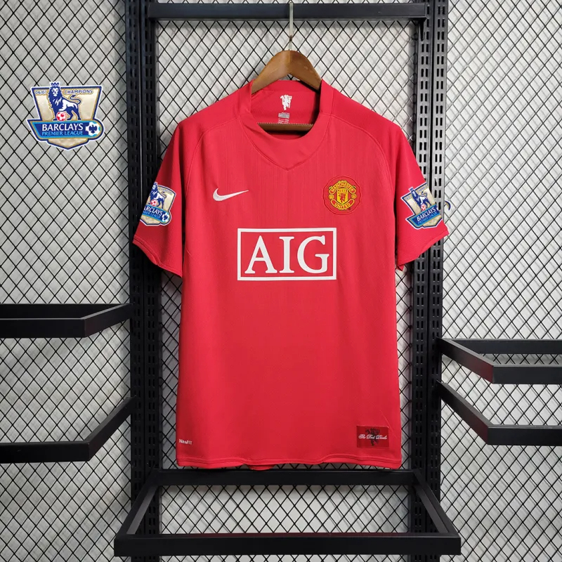 Ronaldo #7 Manchester United Retro Home Football Jersey Shirt 2007/08 - Image 2