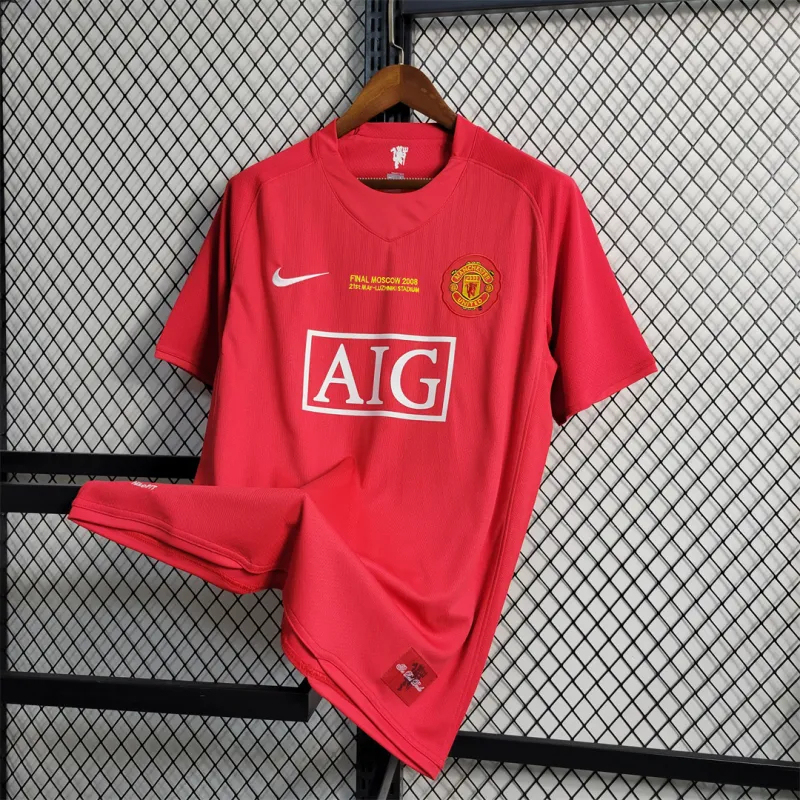 Manchester United Retro Home UCL Final Football Jersey Shirt 2007/08 - Image 4