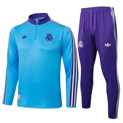 Real Madrid Training Kit (Sweatshirt+Pants) Light Blue 2025/26