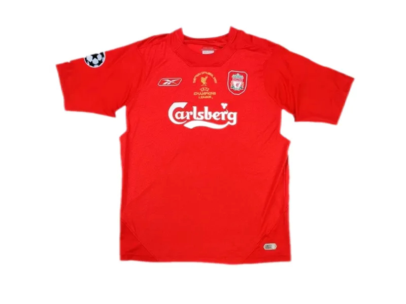 Gerrard #8 Liverpool Retro Football Jersey Home UCL Final Shirt 2004/05 - Image 2