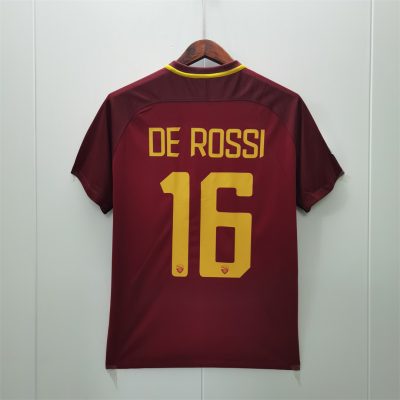 Alternative view of Roma Retro Soccer Jersey Home Custom Shirt 2017/18