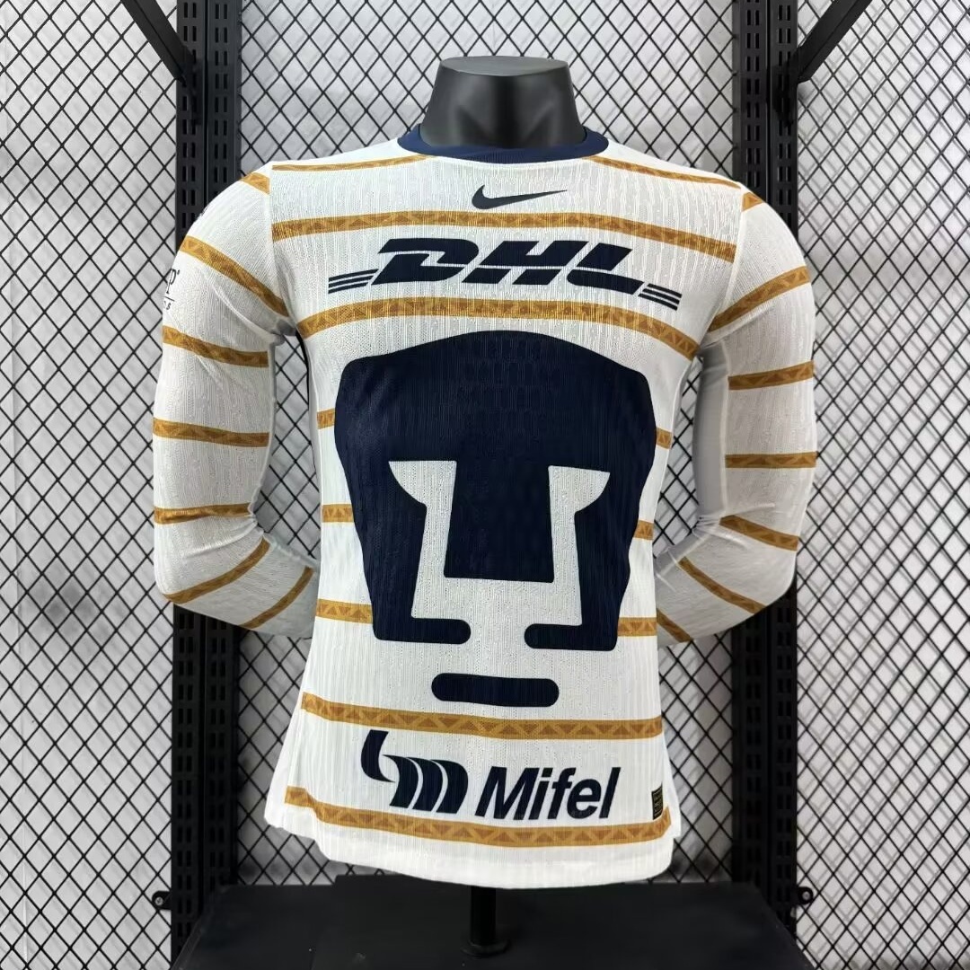 Pumas UNAM Soccer Jersey Home Long Sleeve Shirt 2024/25