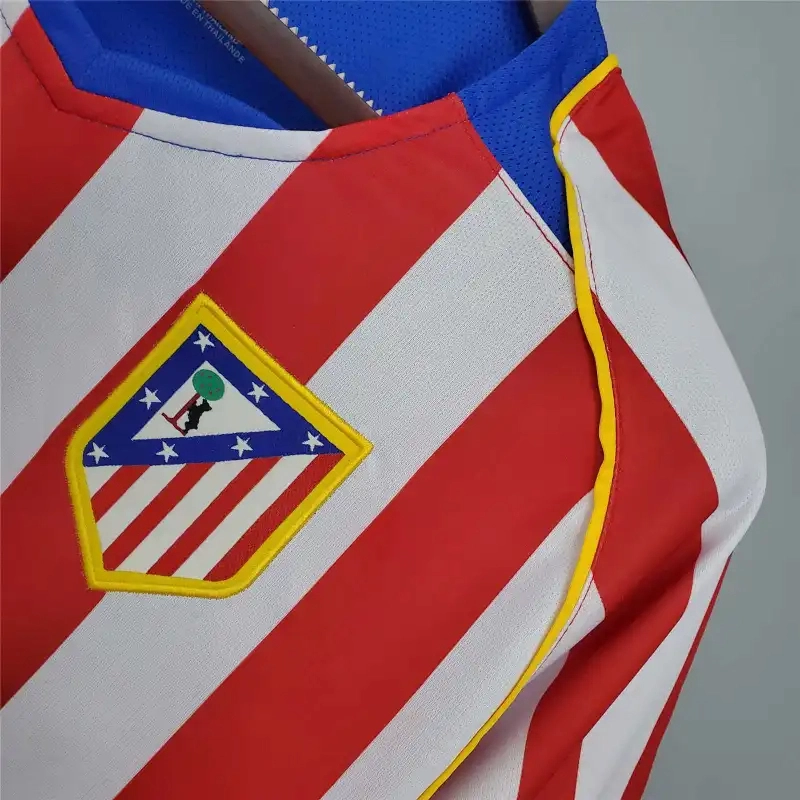 Atletico Madrid Retro Soccer Jersey Home Shirt 2004/05 - Image 3
