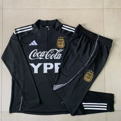 Kids Argentina Training Kit (Sweatshirt+Pants) Black 2025