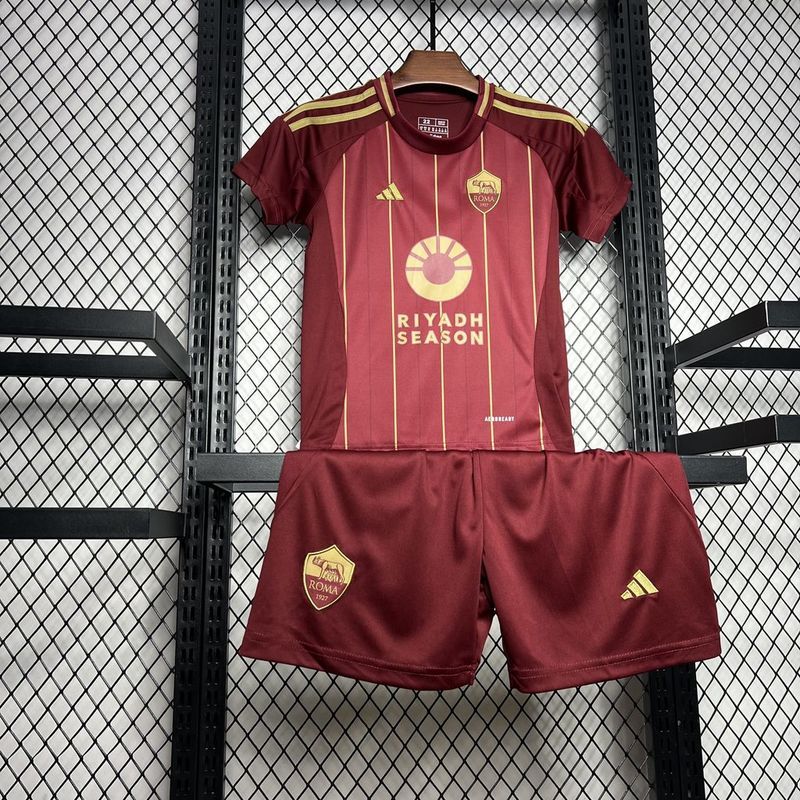 Roma Soccer Jersey Home Kids Kit Jersey+Shorts 2024/25 - Image 4