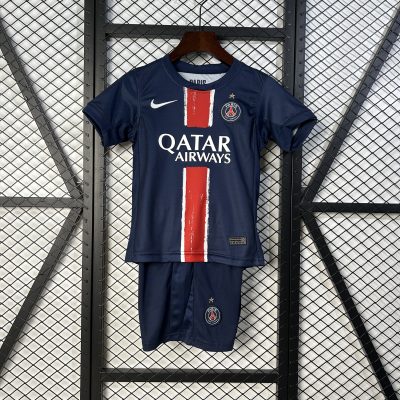 PSG Soccer Jersey Home x Champions of Europe Kids Kit Jersey+Shorts 2024/25