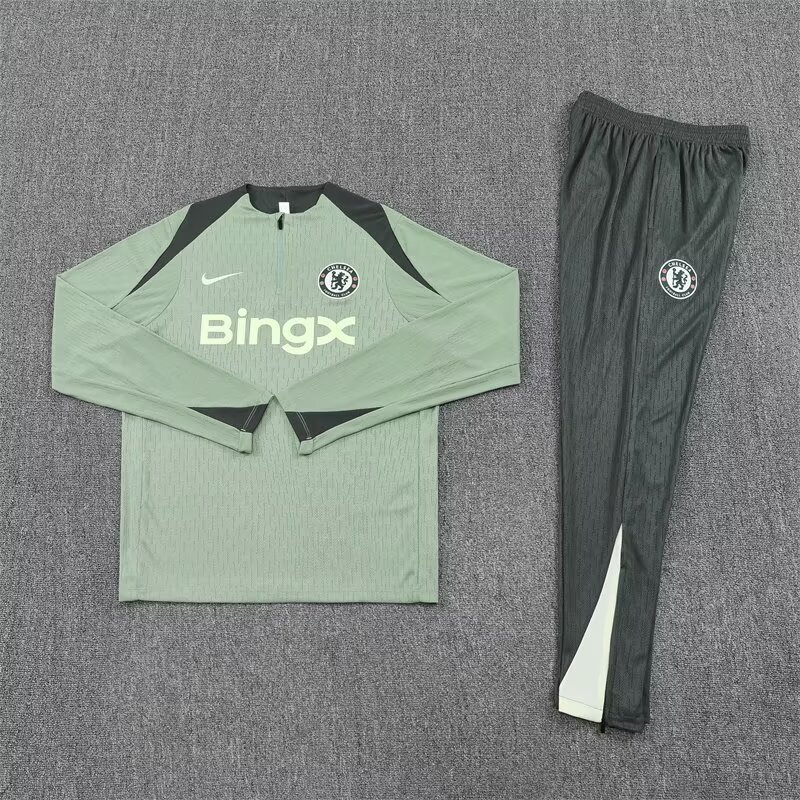 Chelsea Training Kit (Sweatshirt+Pants) Light Green 2025/26 - Player Version - Image 3
