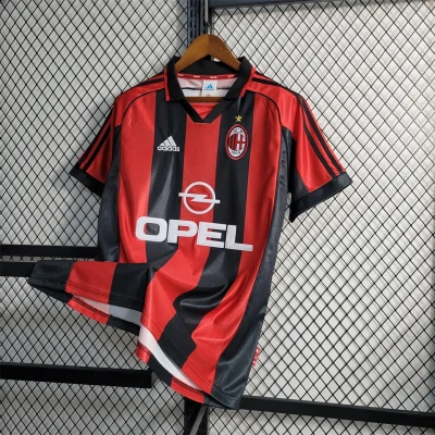 Alternative view of AC Milan Retro Soccer Jersey Home Custom Shirt 1998/00
