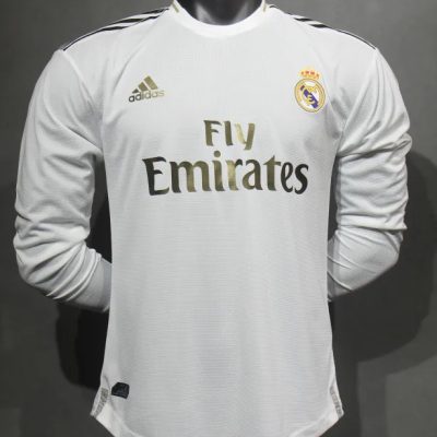 Real Madrid Retro Jersey Home Long Sleeve Soccer Shirt 2019/20