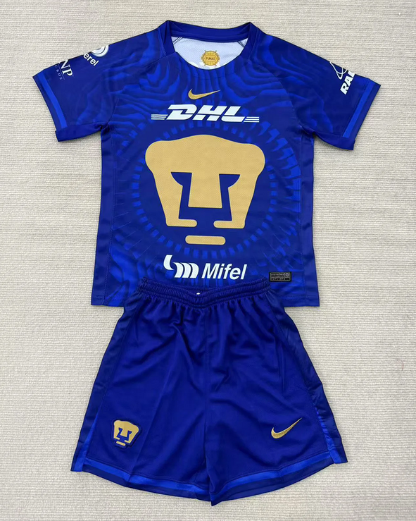 Pumas UNAM Soccer Jersey Away Kids Kit Jersey+Shorts 2025-26
