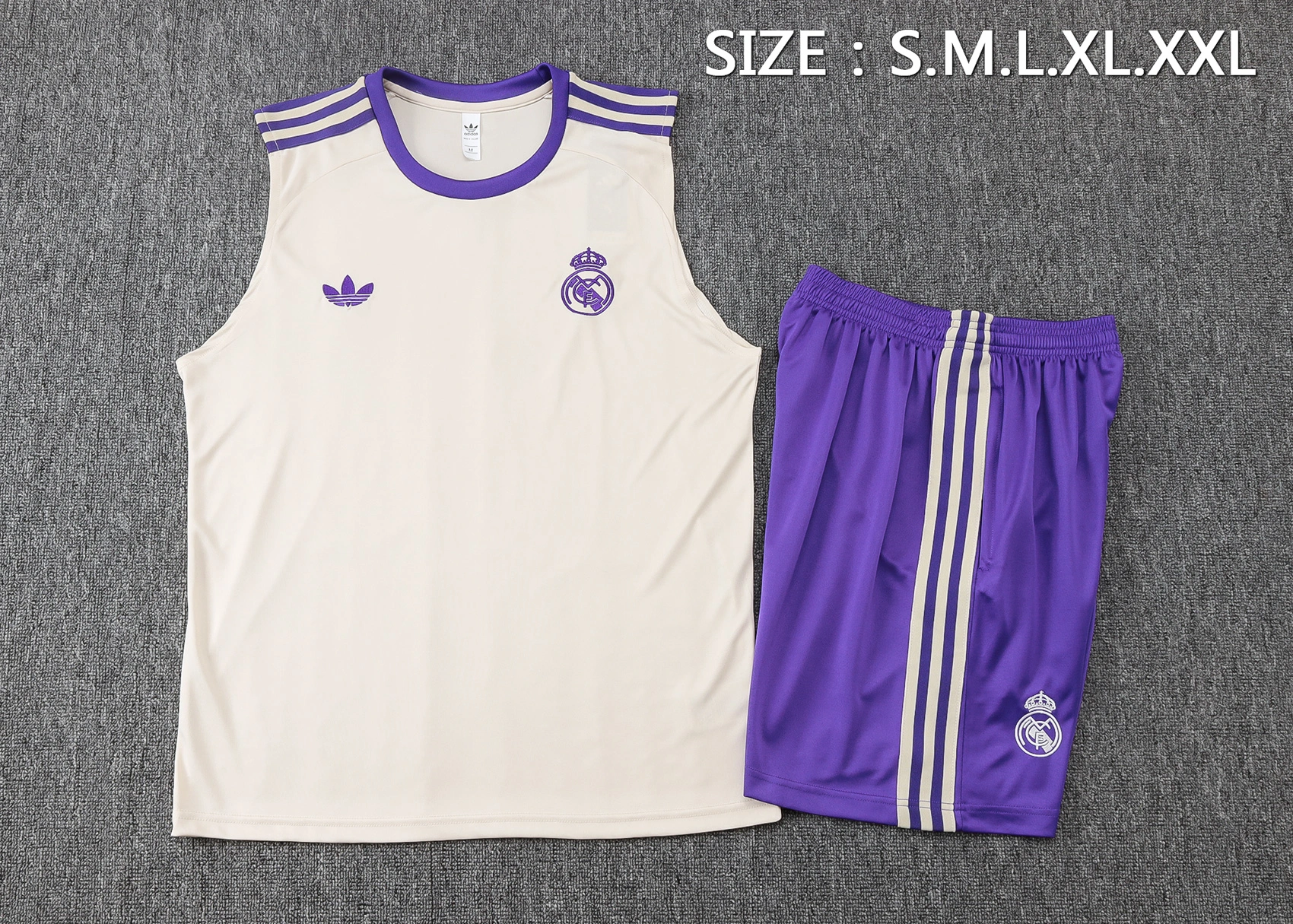 Real Madrid Sleeveless Training Kit White 2025/26 - Image 4