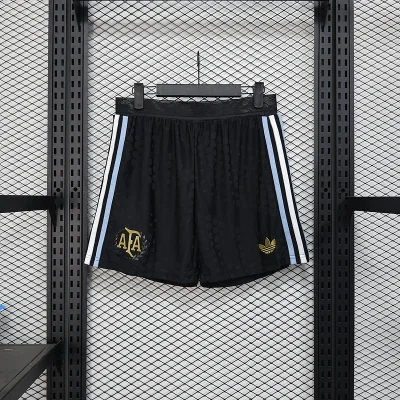 Argentina Soccer Jersey Black Shorts 2025