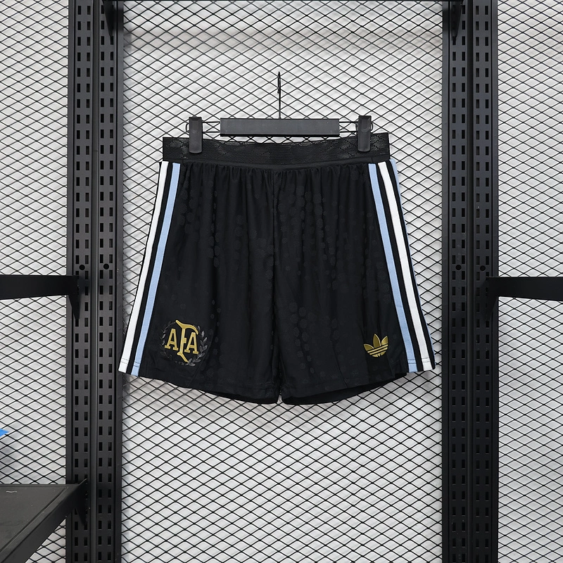 Argentina Soccer Jersey Black Shorts 2025
