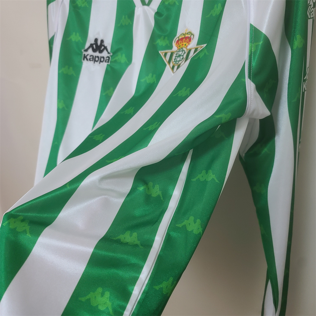 Real Betis Retro Jersey Home Long Sleeve Soccer Shirt 1995/97 - Image 6