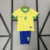 Brazil Home Soccer Uniform Kids Kit Jersey+Shorts Copa America 2024