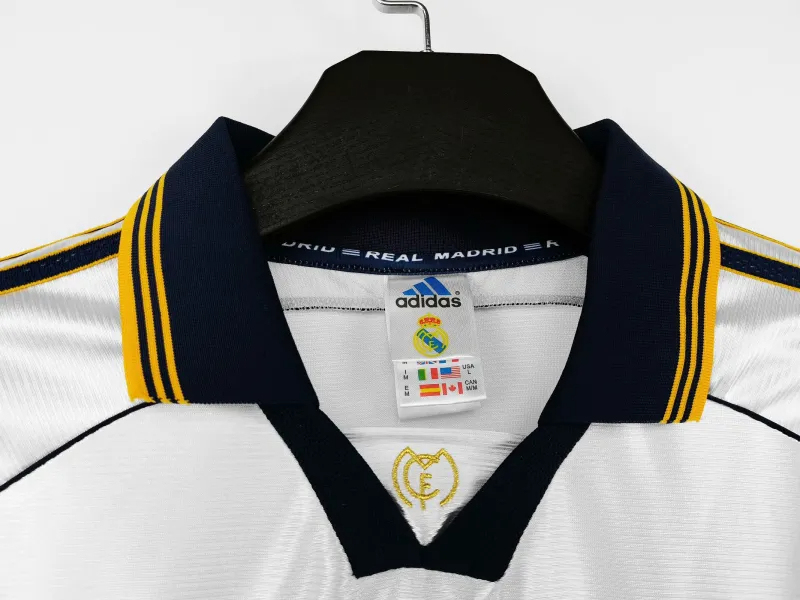 Real Madrid Retro Jersey Home Custom Soccer Shirt 1998-00 - Image 6