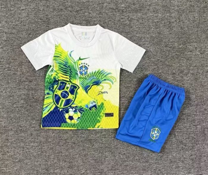 Brazil Special Edition Soccer Uniform Kids Kit Jersey+Shorts 2025