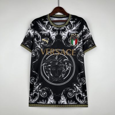 Italy Soccer Jersey x Versace Black Special Edition Custom Shirt 2024