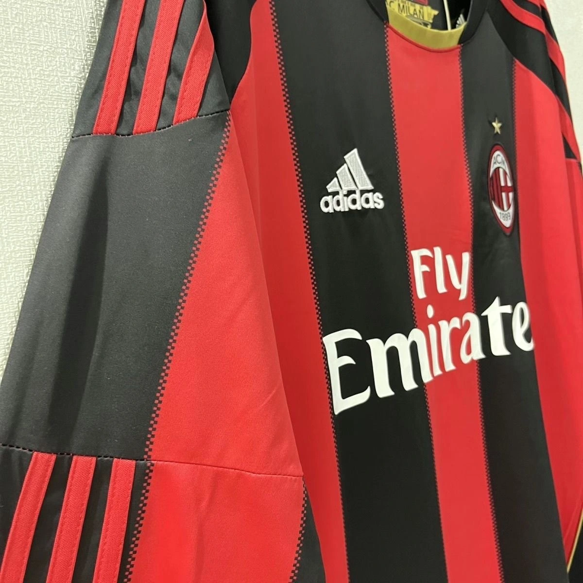 AC Milan Retro Soccer Jersey Home Long Sleeve Custom Shirt 2010/11 - Image 5