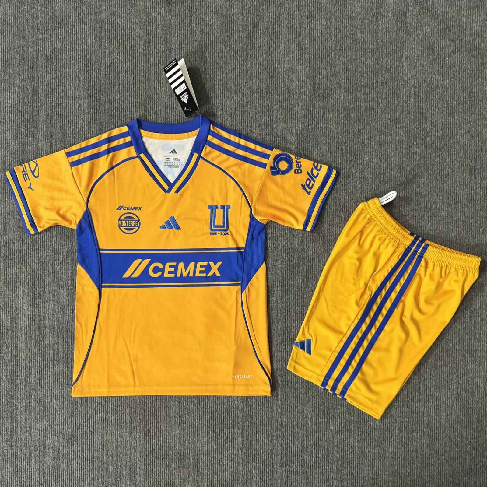 Tigres UANL Soccer Jersey Home Kids Kit Jersey+Shorts 2025/26