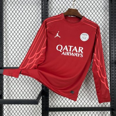 PSG Soccer Jersey Red Custom Long Sleeve Shirt 2025/26