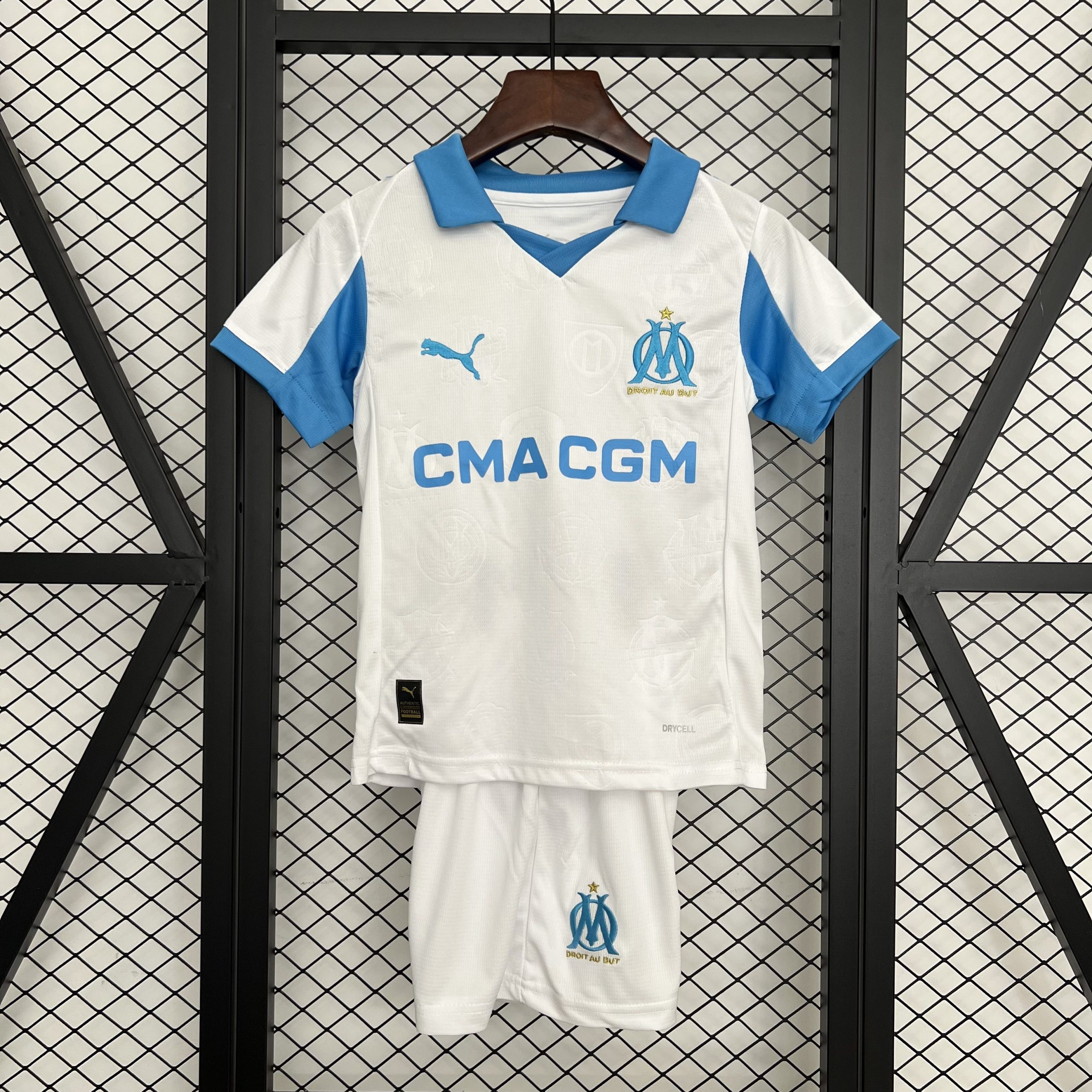 Marseille Soccer Jersey Home Kids Kit Jerseys+Shorts 2025/26