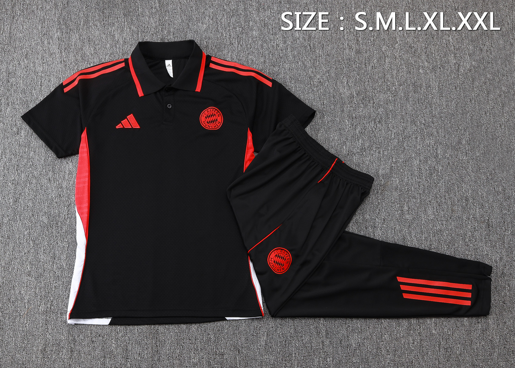 Bayern Munich Training Kit (Polo+Pants) Black 2025/26 - Image 4