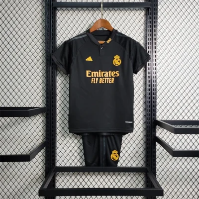Real Madrid Soccer Jersey Third Away Kids Kit Jersey+Shorts 2023/24