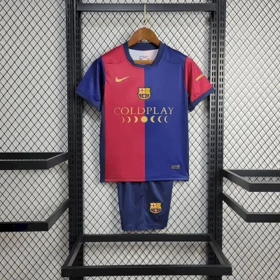 Barcelona Soccer Jersey Home x Coldplay Kids Kit Jersey+Shorts 2024/25