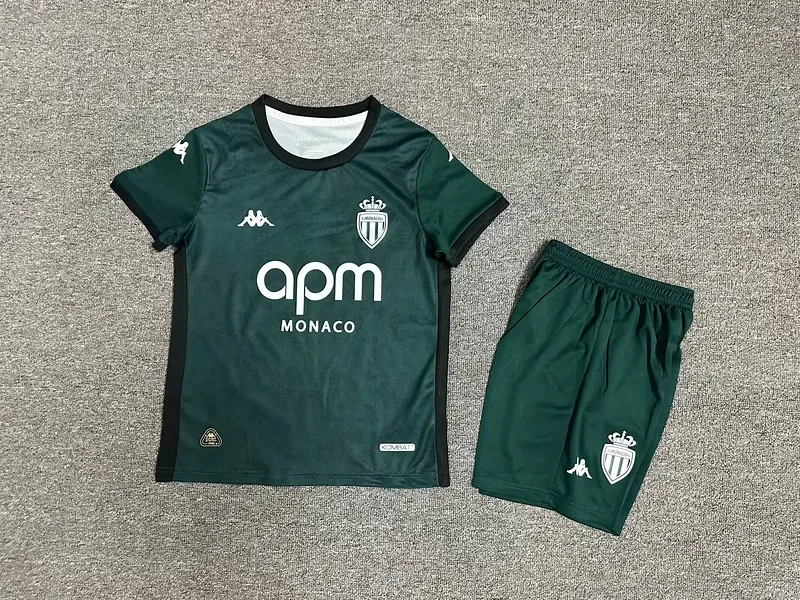 AS Monaco Soccer Jersey Away Kids Kit Jerseys+Shorts 2024/25