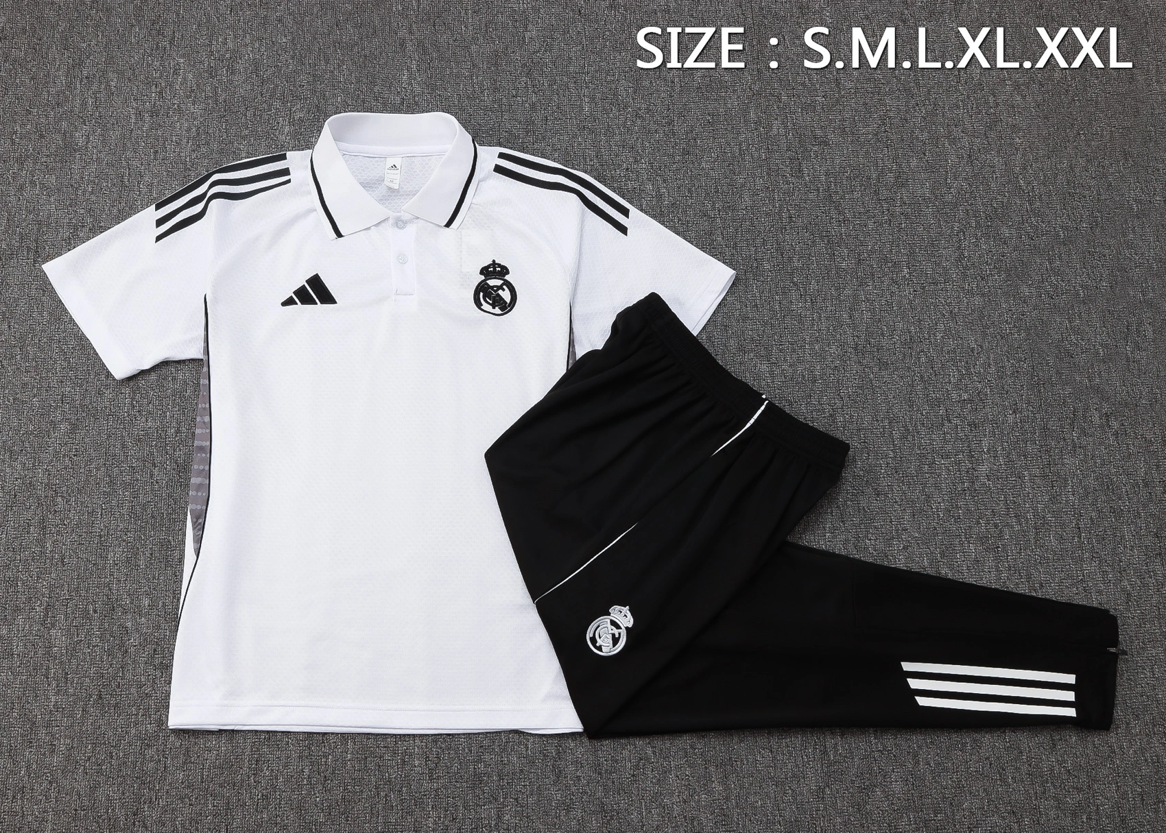 Real Madrid Training Kit (Polo+Pants) White 2025/26 - Image 2