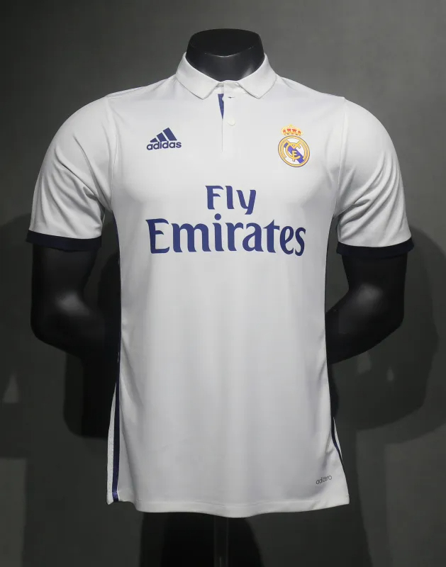 Real Madrid Retro Jersey Home Soccer Shirt 2016/17