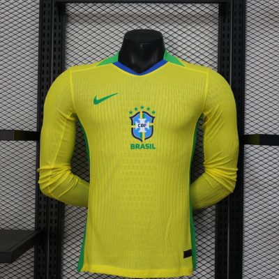 Brazil  Soccer Jersey Home Long Sleeve Shirt 2025