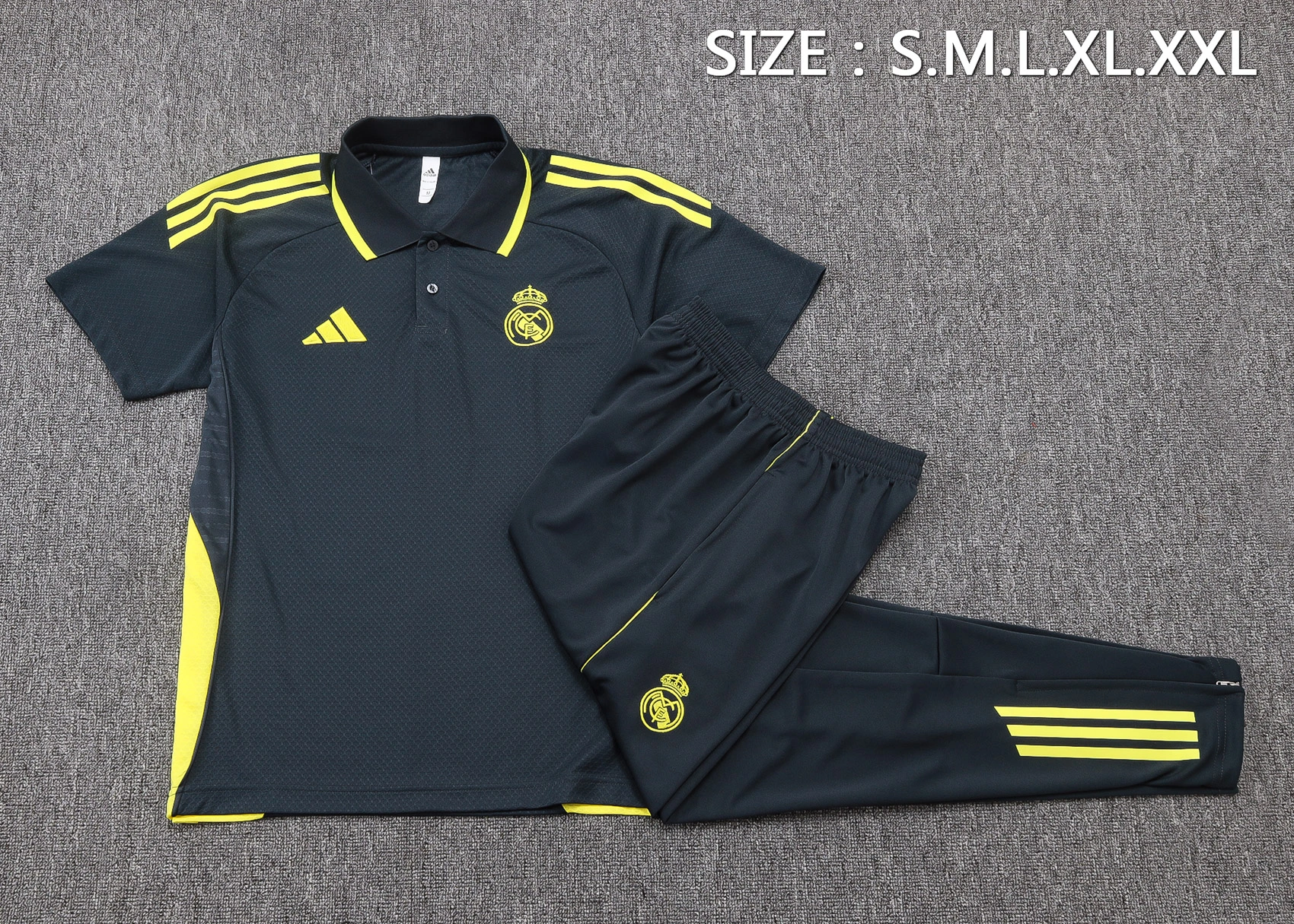 Real Madrid Training Kit (Polo+Pants) Gray 2025/26 - Image 2