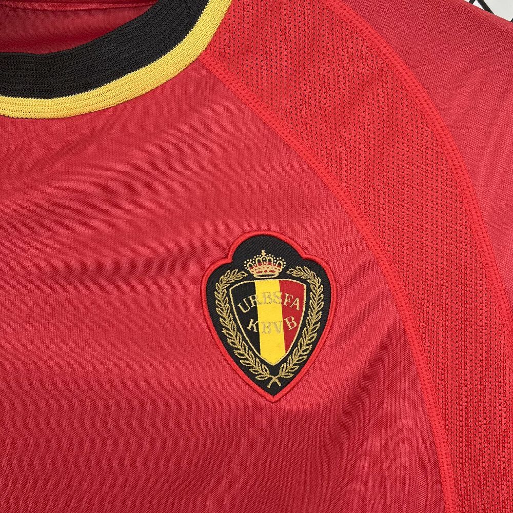 Belgium Retro Soccer Jersey Home Custom Shirt 2000 - Image 4