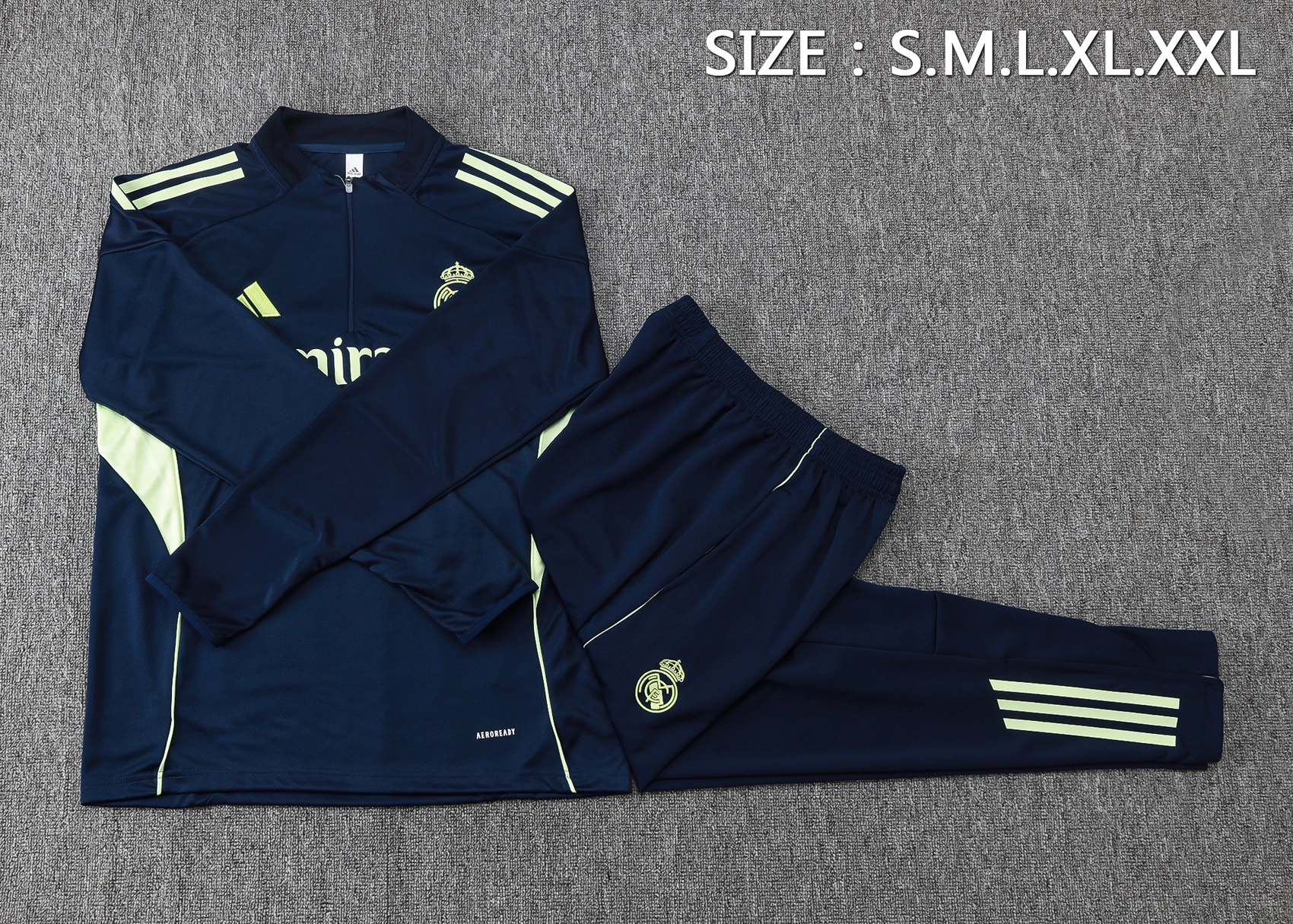 Real Madrid Training Kit (Sweatshirt+Pants) Cyan 2025/26 - Image 2